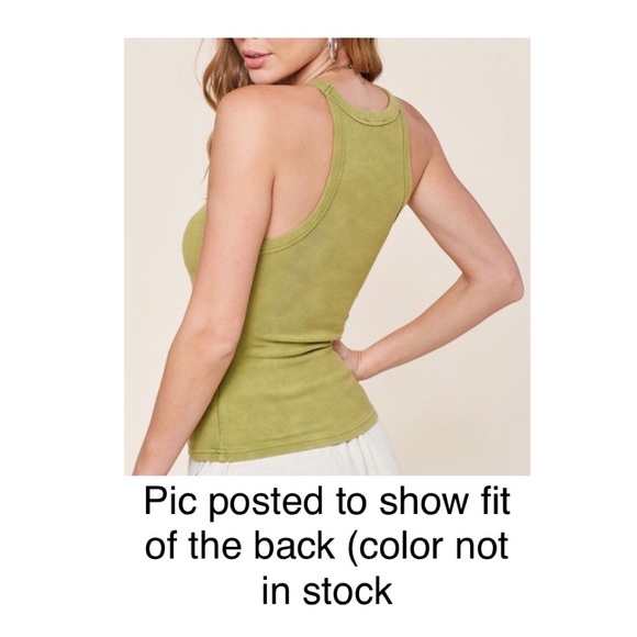 TEAL MINERAL WASHED FITTED HALTER TANK TOP - Picture 6 of 6